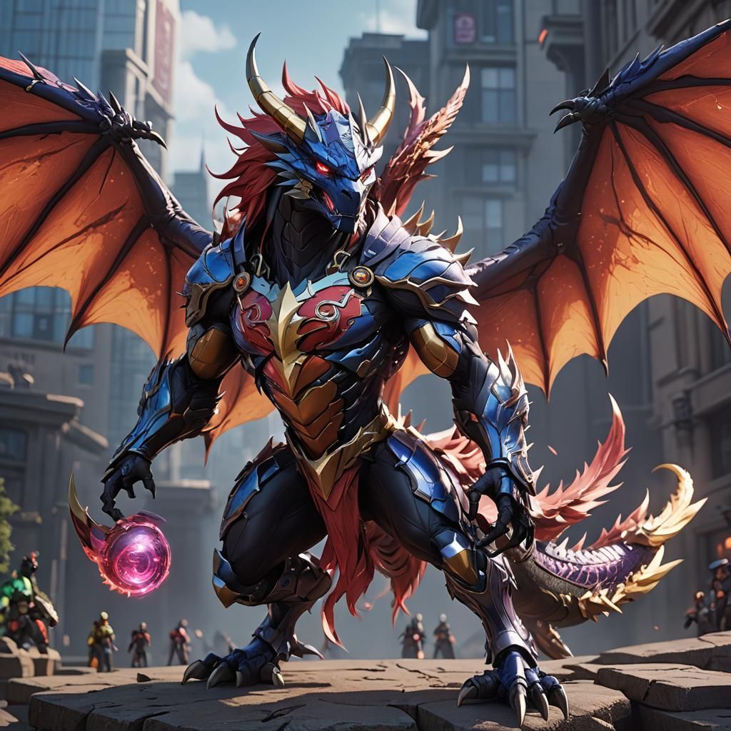 Anime-Inspired Shapeshifter Dragon in 3D Style