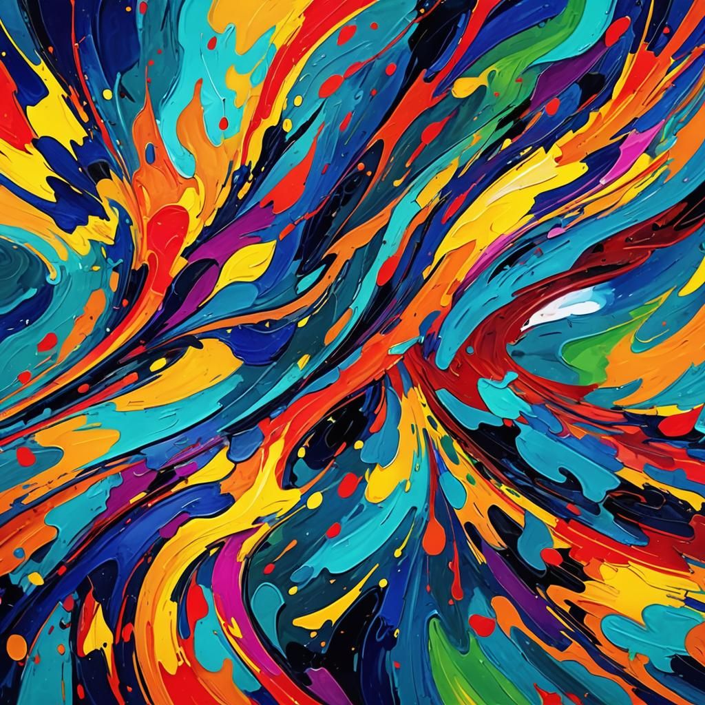 Vibrant Abstract Expressionism with Bold Brushstrokes