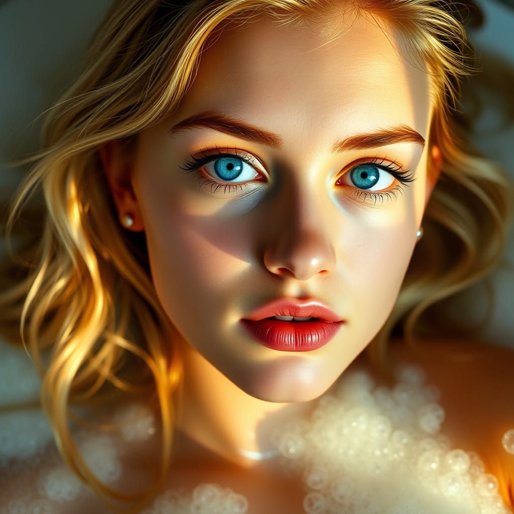 Serene College Student in Photorealistic Portrait