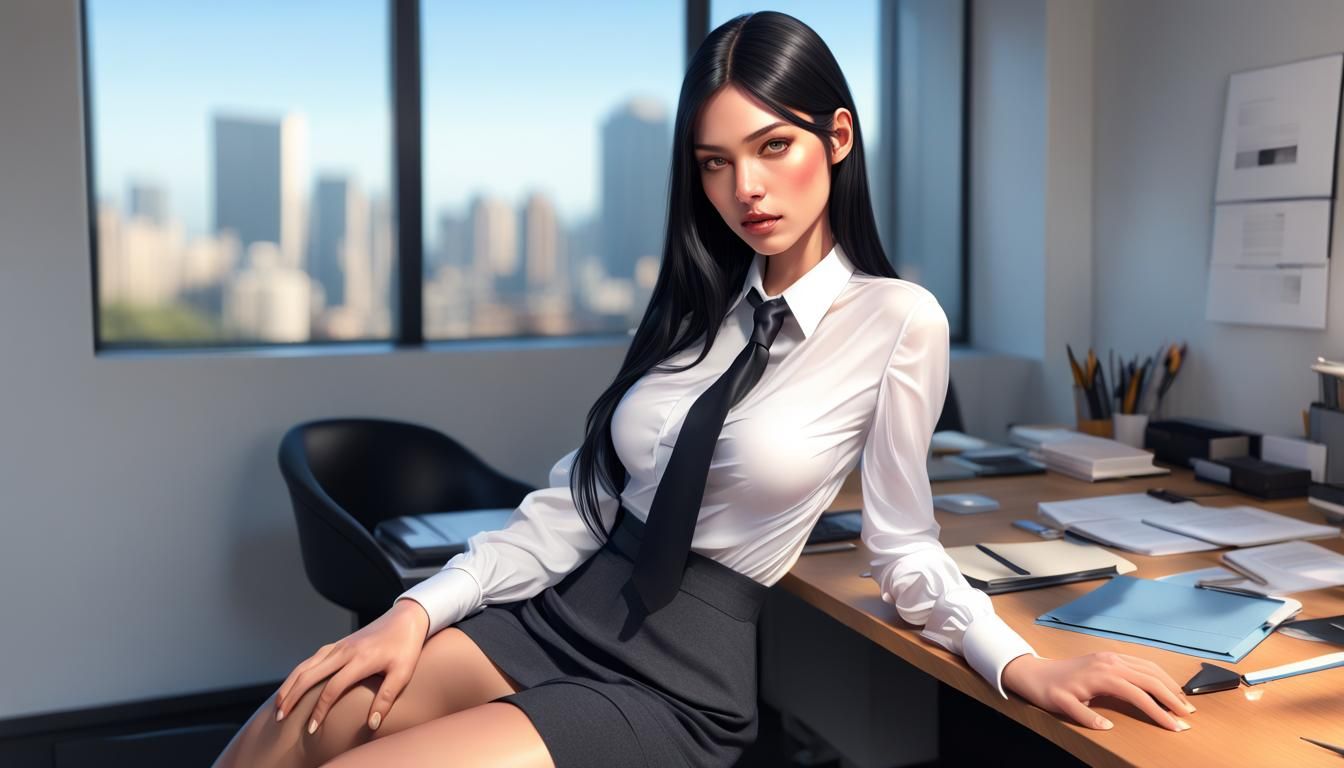 Secretary in Office: Photorealistic 3D Render