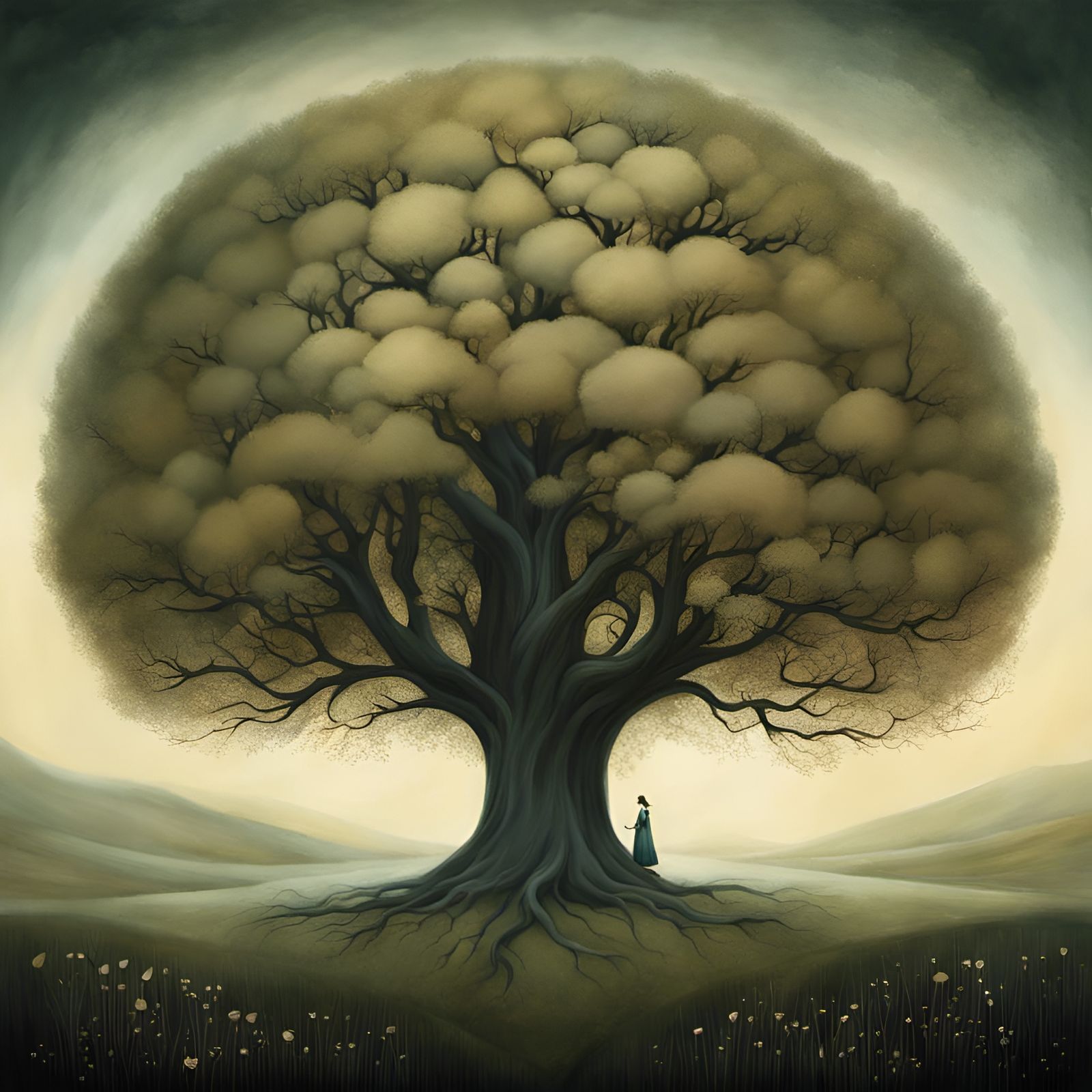 Fairytale Tree in Desolate Landscape
