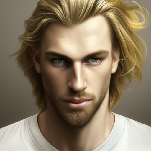 Handsome Man Portrait in Hyperdetailed Digital Art Style