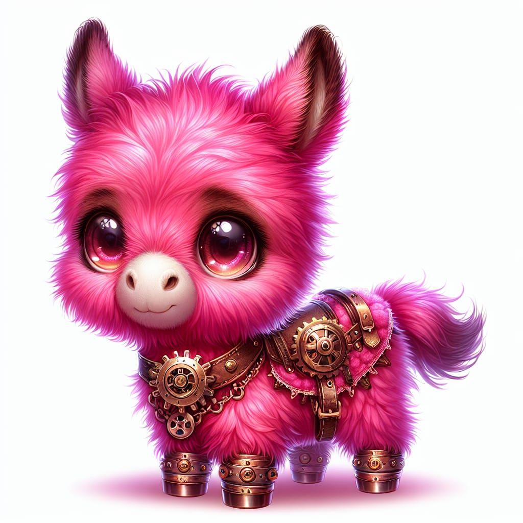 Steampunk Pink Donkey with Victorian Charm