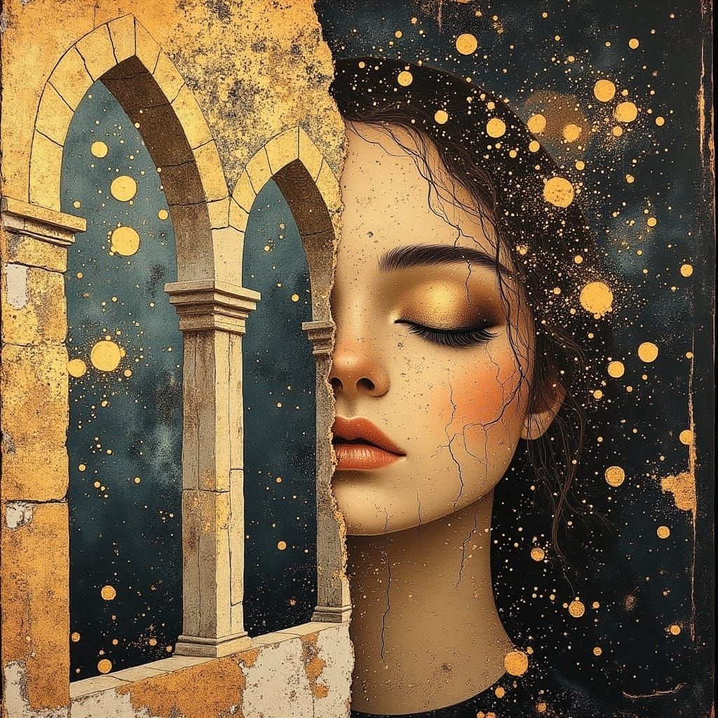 Encaustic Painting of St. Mark's Church in Venice by Moonlig...