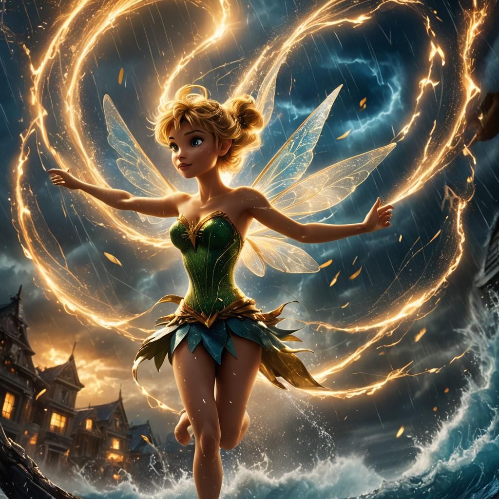 Fairy Bends Hurricane to Her Will, Matte Painting