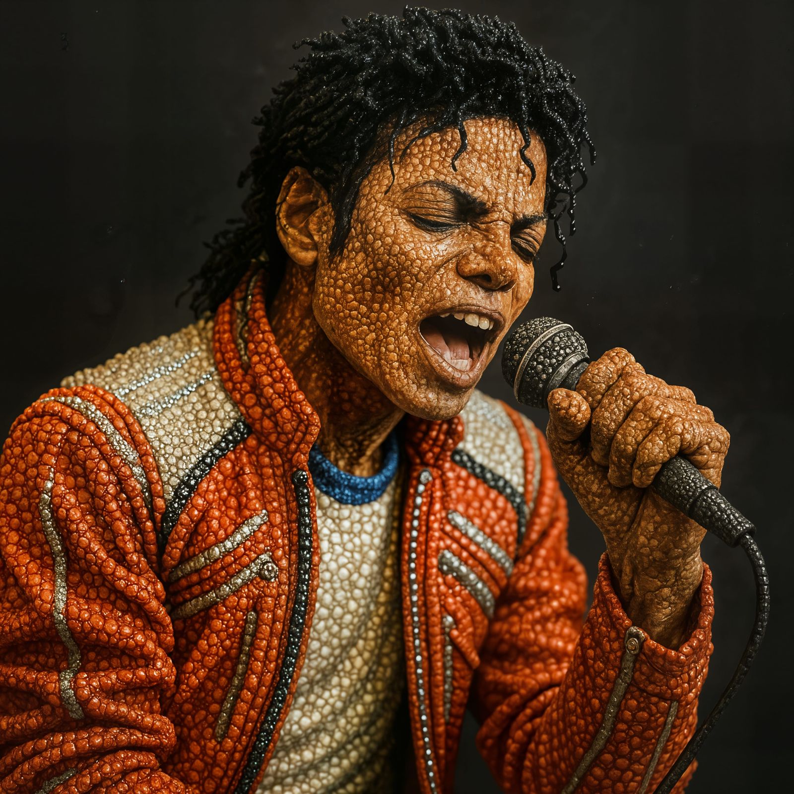Detailed CGI Michael Jackson Made of Beads