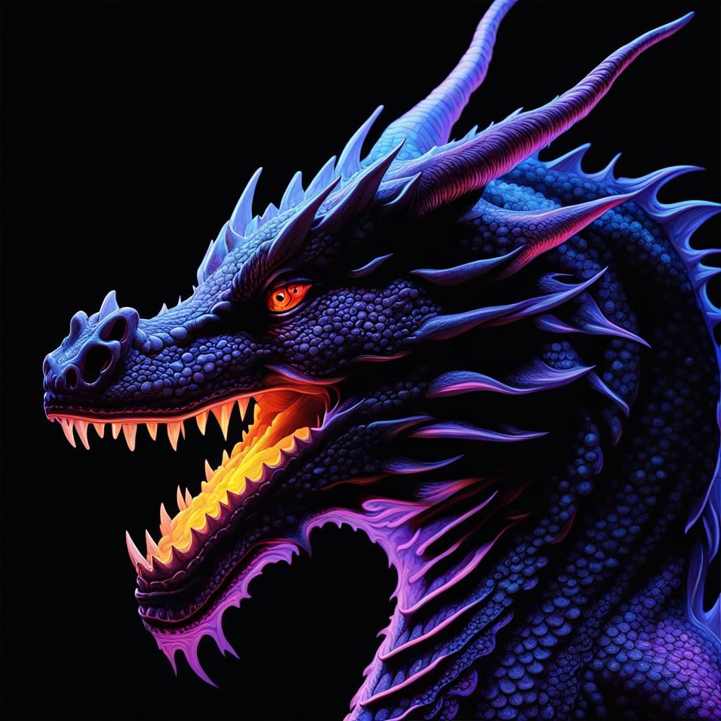 Glow-in-the-Dark Dragon Black Light Poster
