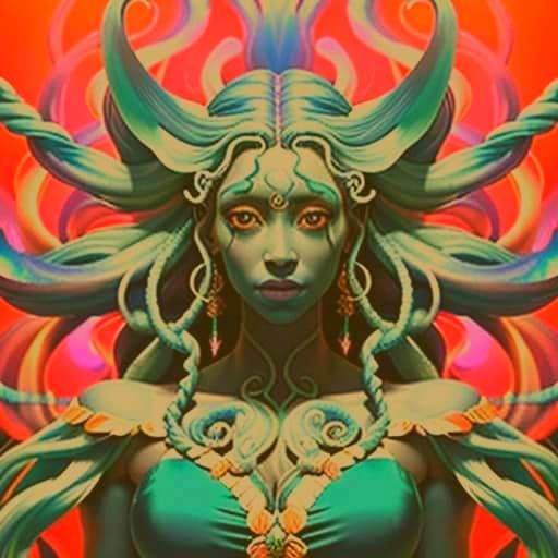 Stunning Sky Blue Goddess with Prehensile Hair and Lianas