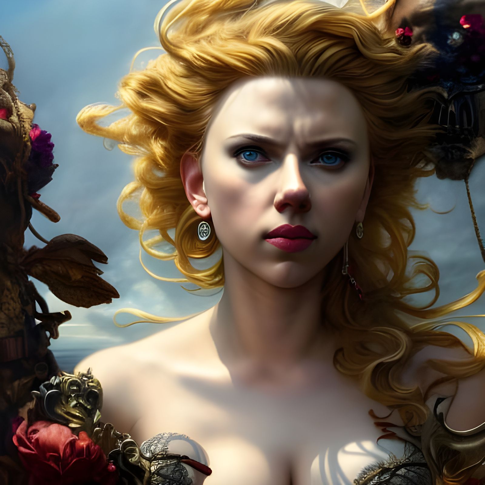 Pirate Queen Portrait in Rococo Style