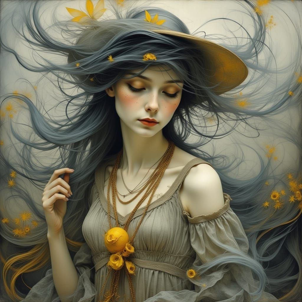 Ethereal Fantasy Portrait with Dreamlike Textures