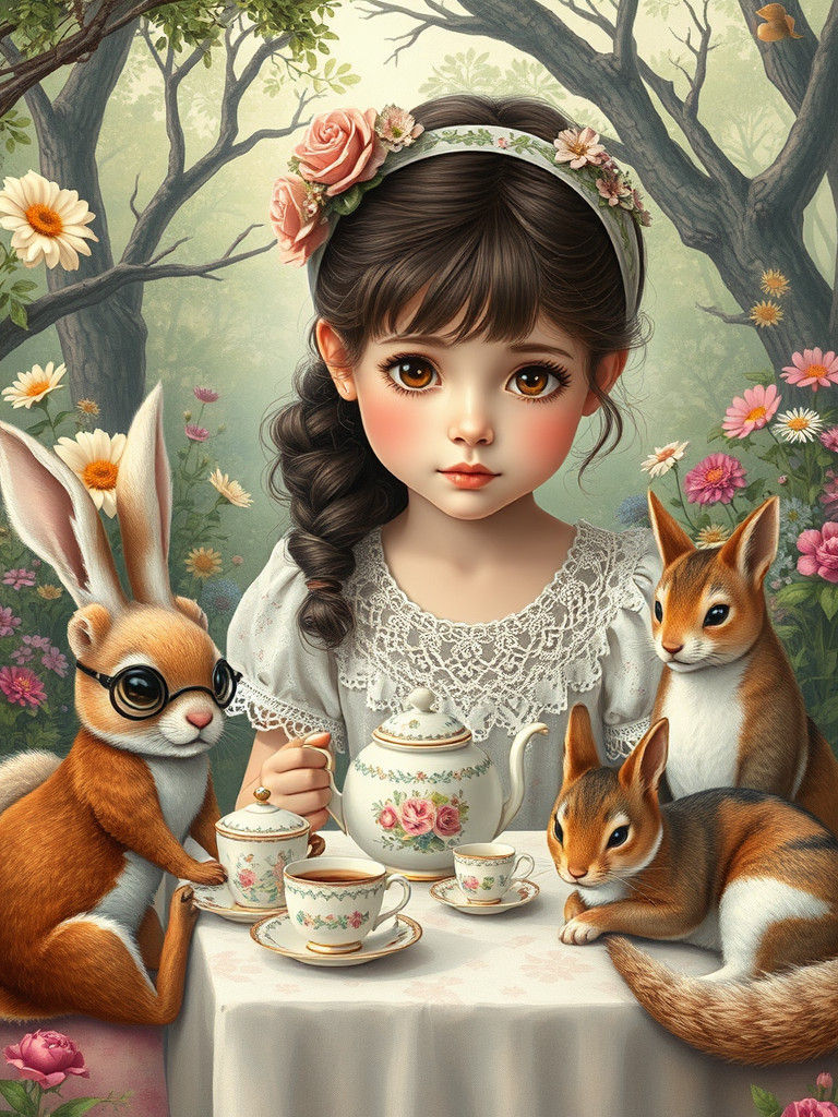 Surreal Tea Party in Pop Surreal Style