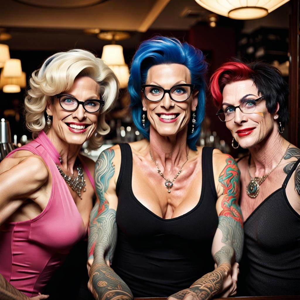 Glamorous Bodybuilders in Restaurant: Professional Portrait