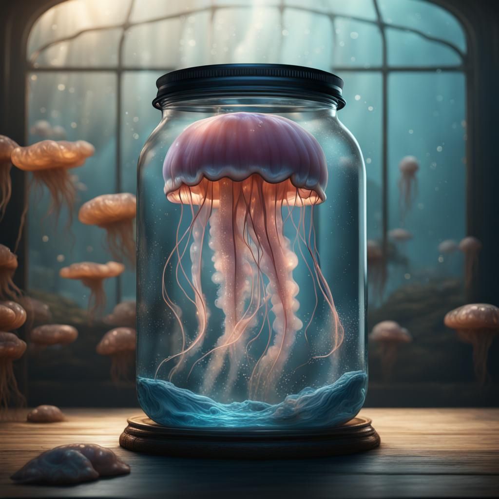 Jellyfish in a Jar: Detailed Matte Painting