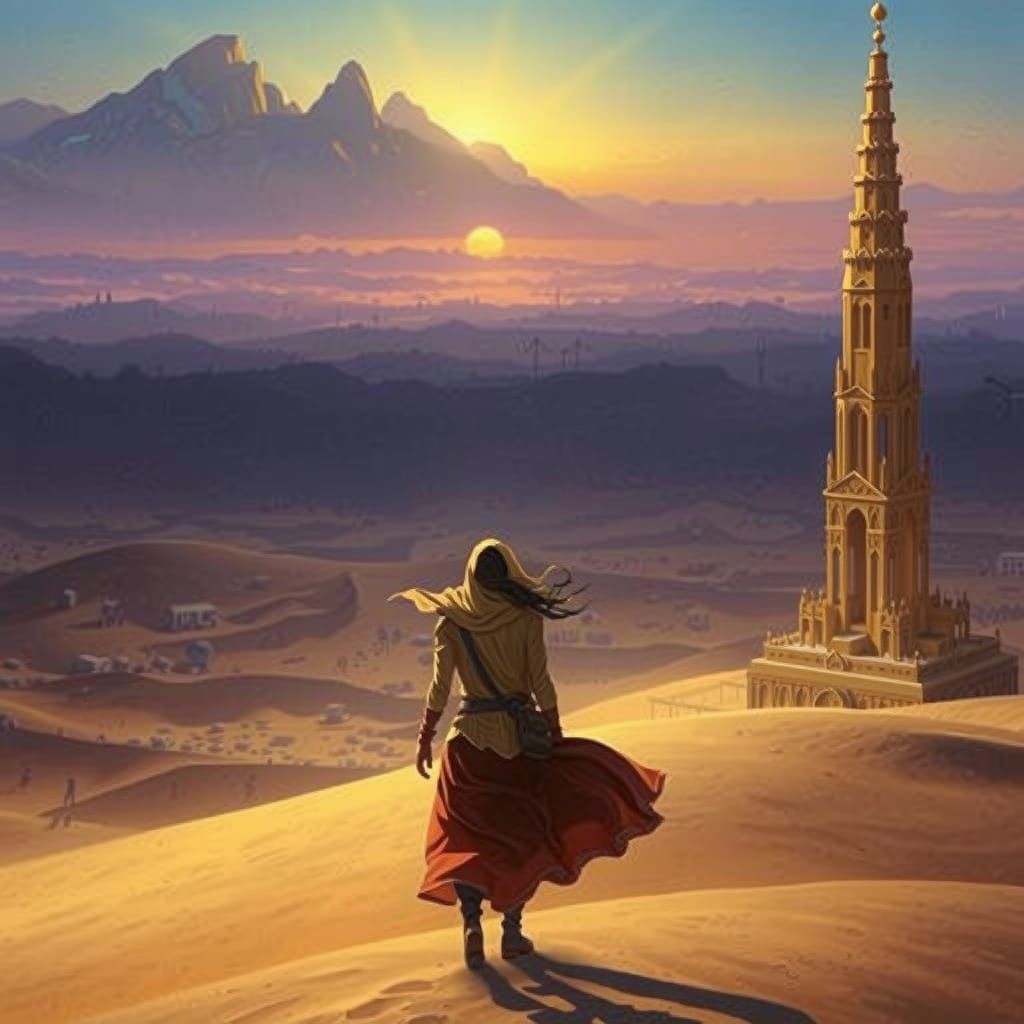 Ethereal City of Gold at Sunset