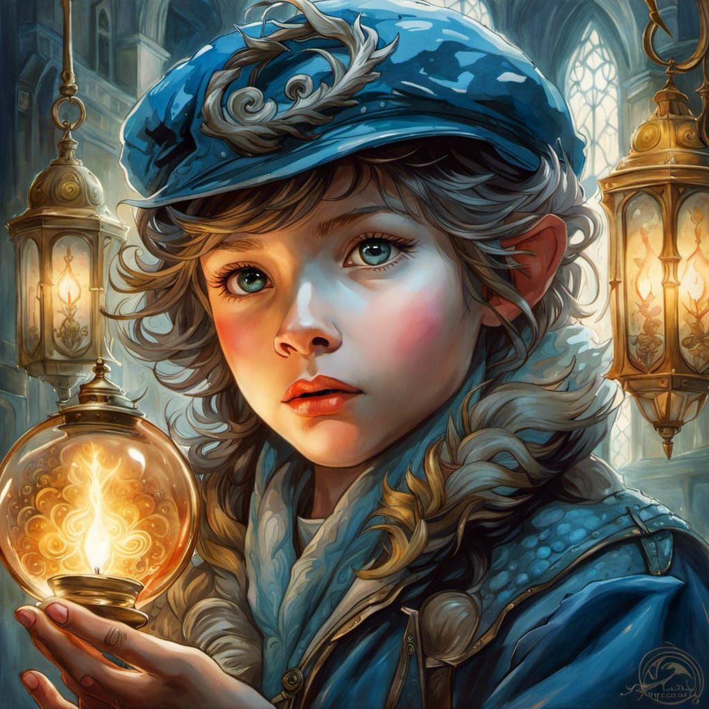 Enchanting Beast in Spring: Digital Watercolor Art