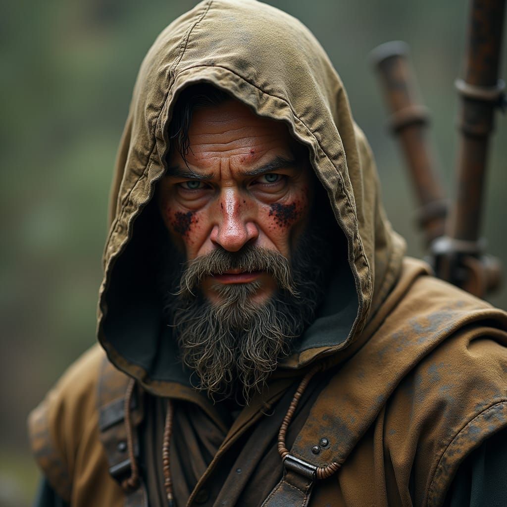 Grimdark Bandit in Mork Borg Style