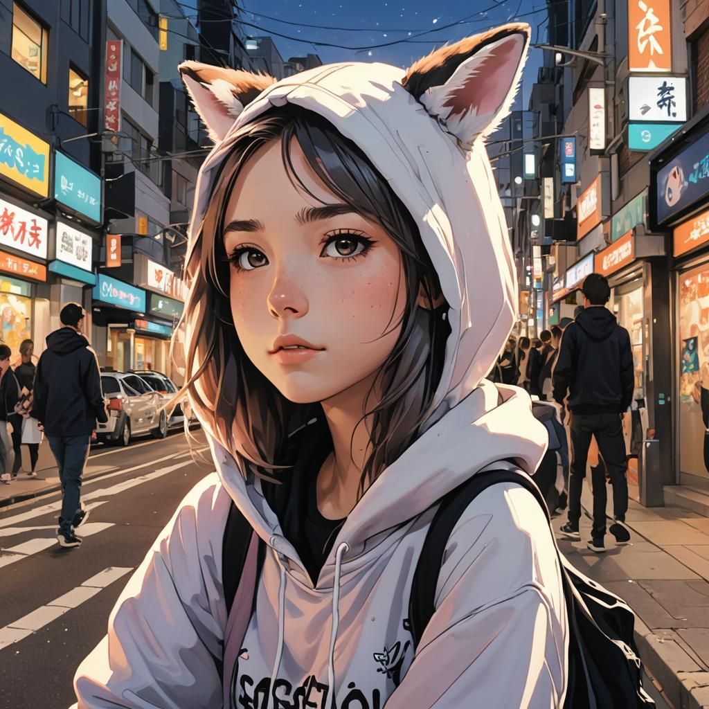Anime Portrait of Australian Girl in Manga Style