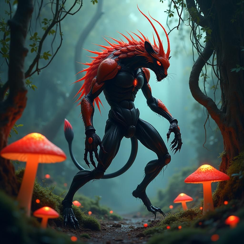 Red Ant Black Panther Hybrid in Regal Pose