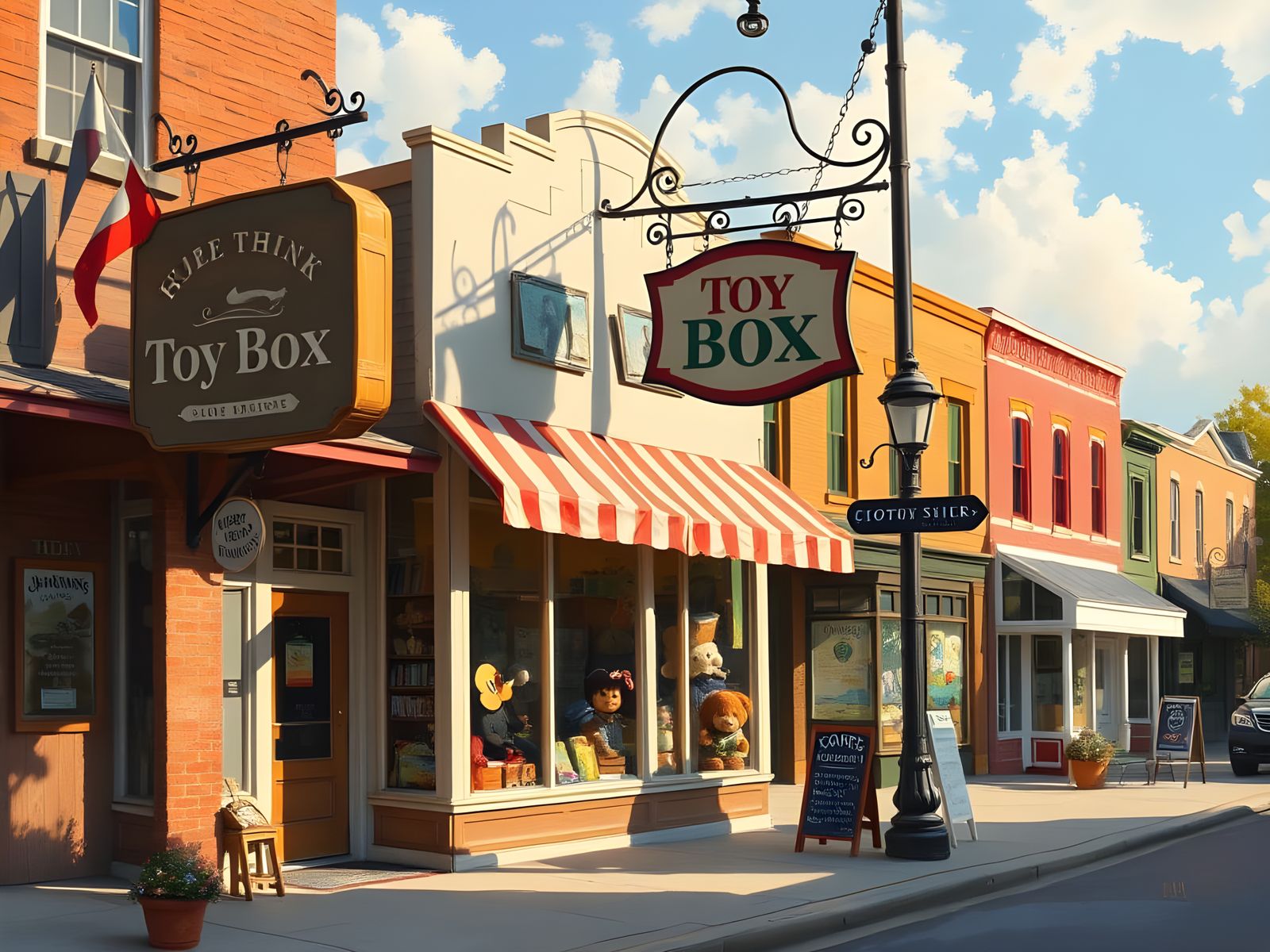 Charming Toy Store on a Quaint Main Street