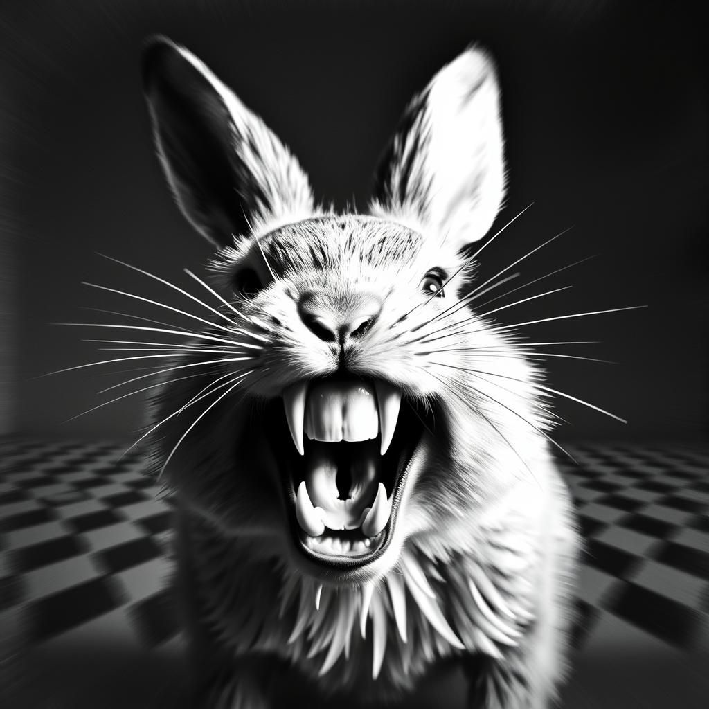 Screaming Rabbit Creature in Ambient Occlusion Style