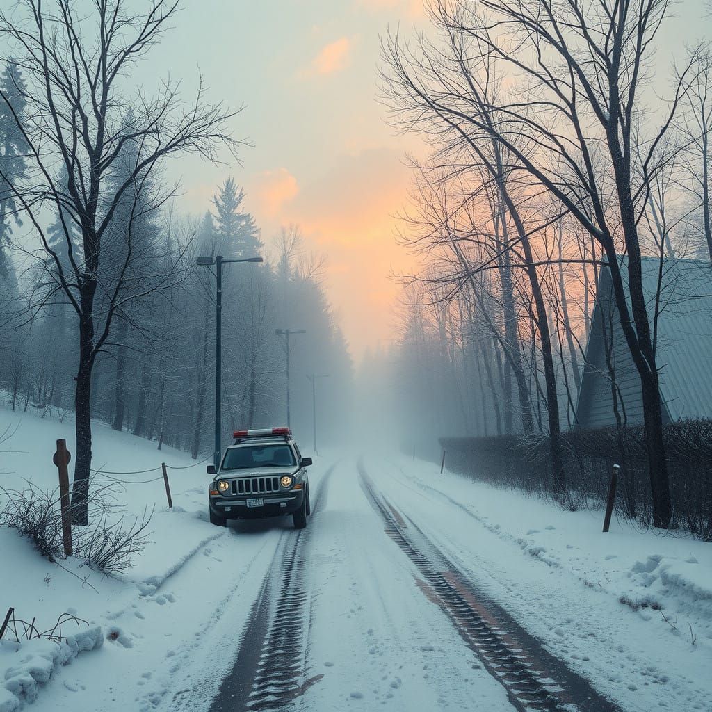 Frozen Apocalypse in Desolate Winter Scene