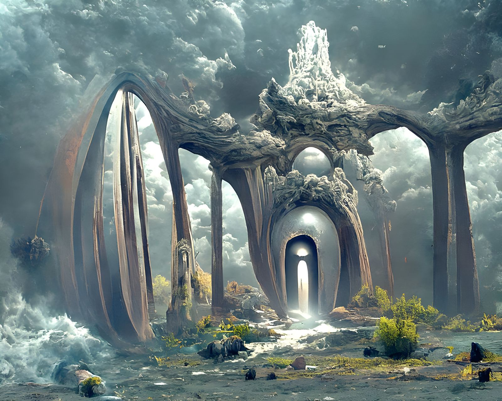 Sinister Portal to Alien World: 3D Rendered