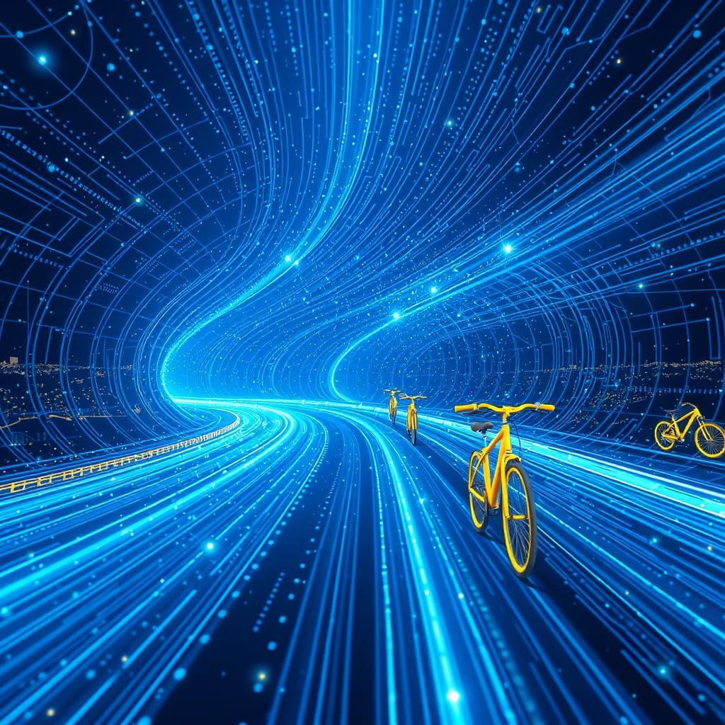 Abstracted Blue Mathematical Concepts in Digital Constellati...