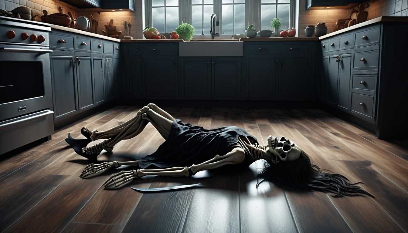 Woman's Soul Extracted by Grim Reaper: Photorealistic Art