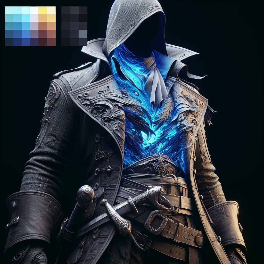 Glowing Pirate in Black: Fantasy Concept Art