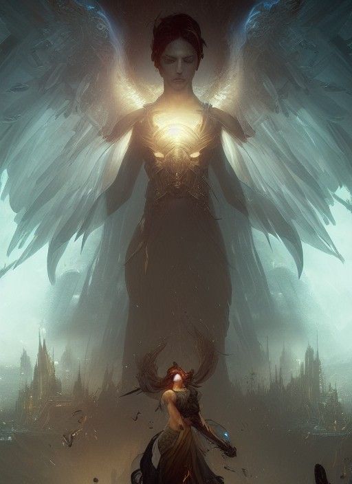 Dark Fantasy Archangel in Dynamic Lighting