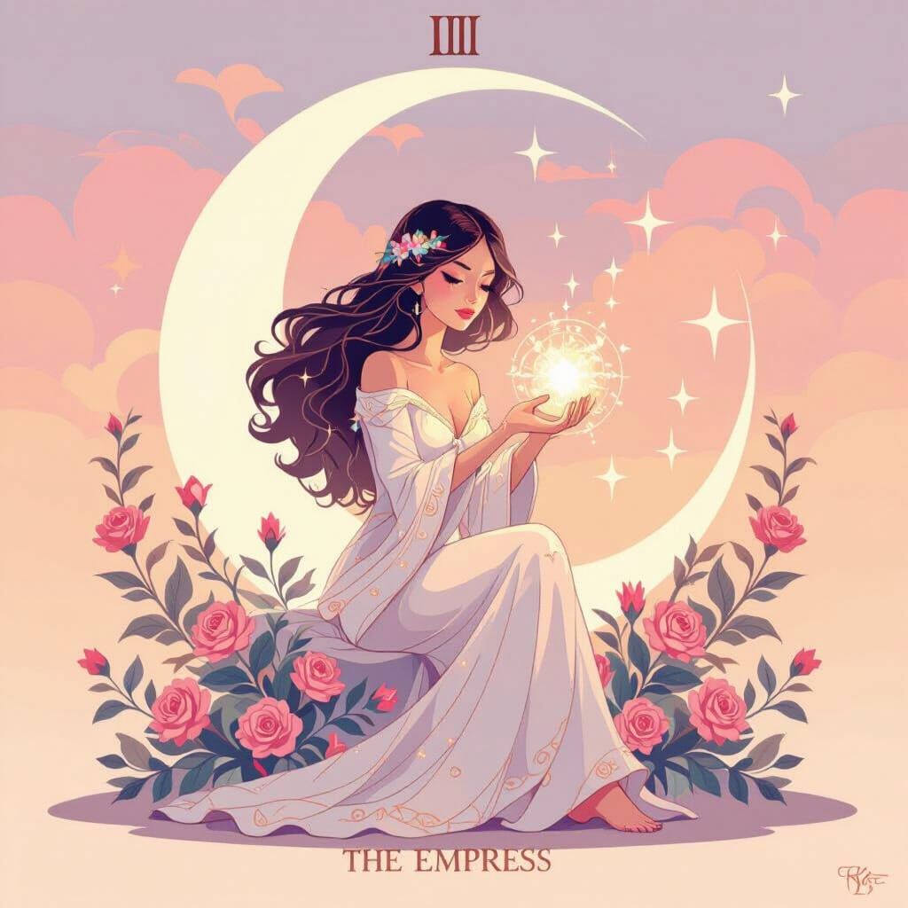 Mystical Empress in Art Nouveau Style