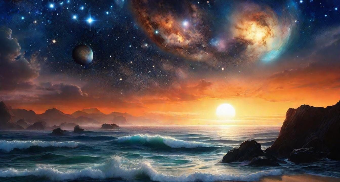 Vast Expanse of Landscapes, Oceans, and Cosmos