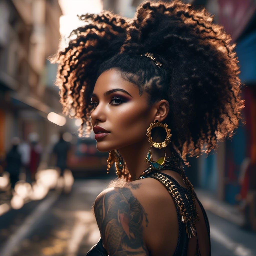 Brazilian urban dancer in city street