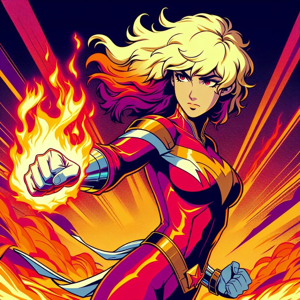 Blazing Superheroine Embodies Classic Anime Spirit