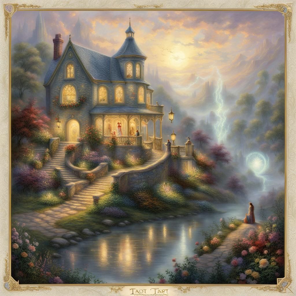 Ethereal Tarot Sign in Fantasy Landscape