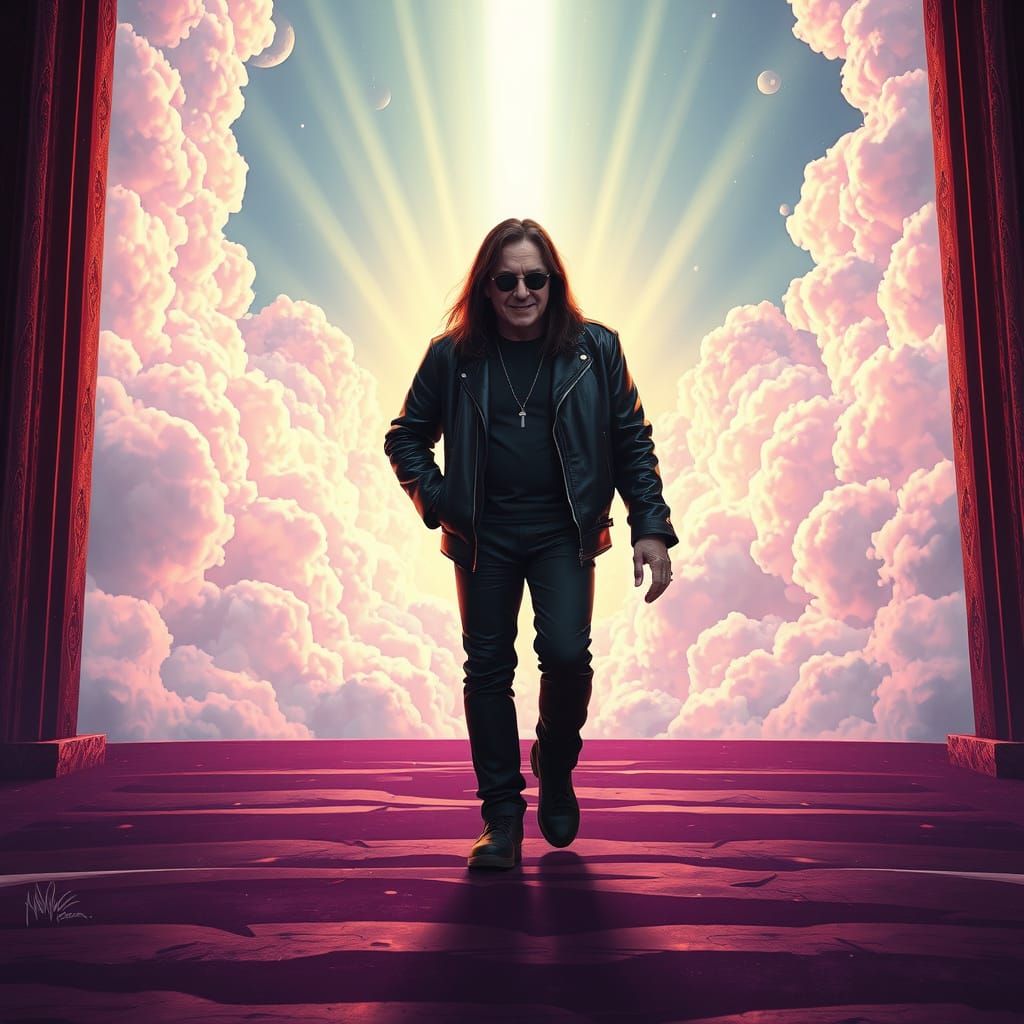 Ozzy Osbourne Enters Heaven in Dark Fantasy Style