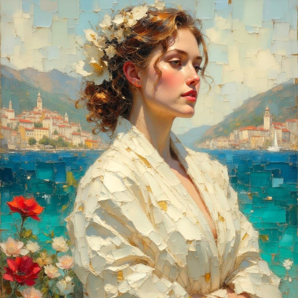 Impasto Painting of Illuminated Seascapes and Cityscapes