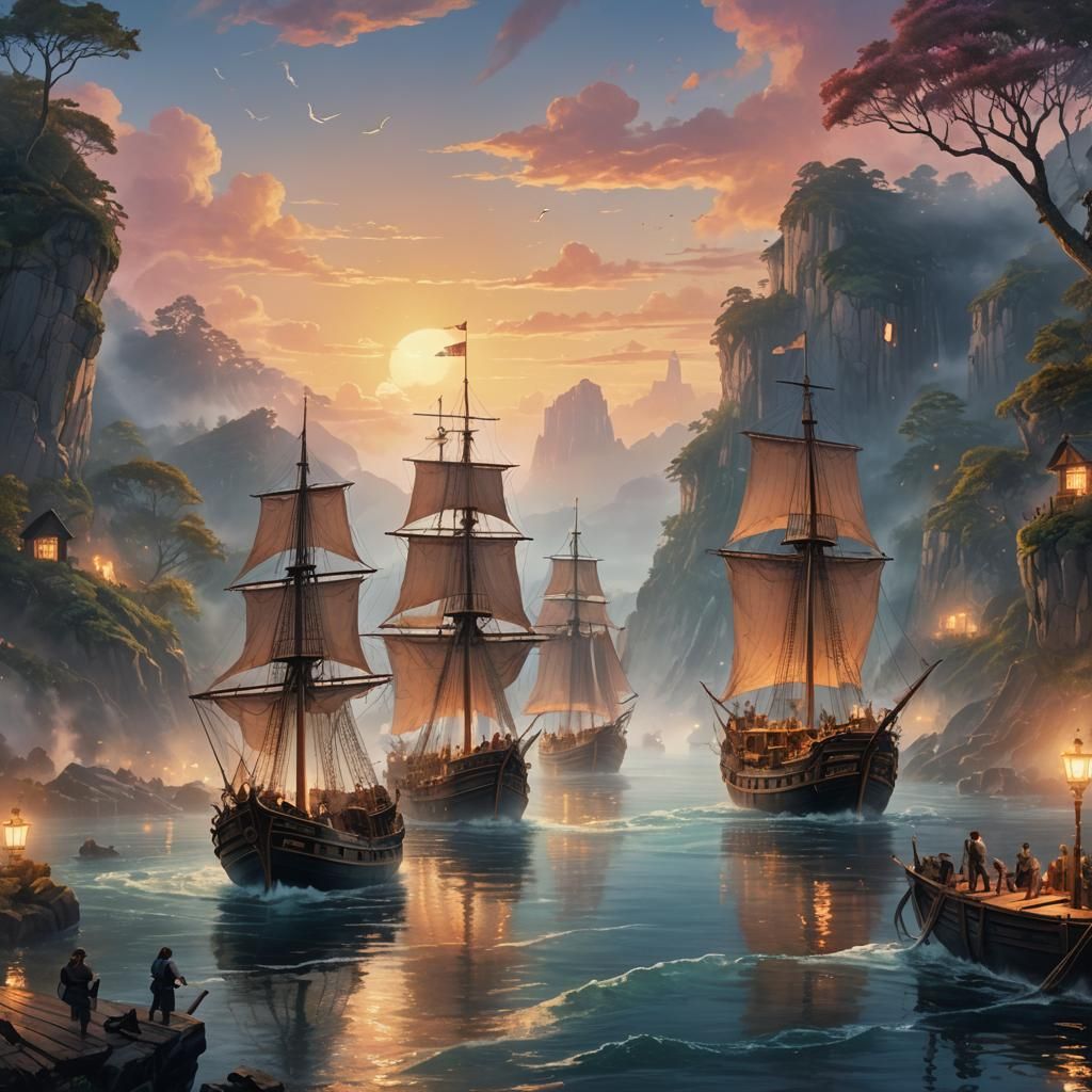 Sirens Luring Sailors: Hyper-Realistic Concept Art