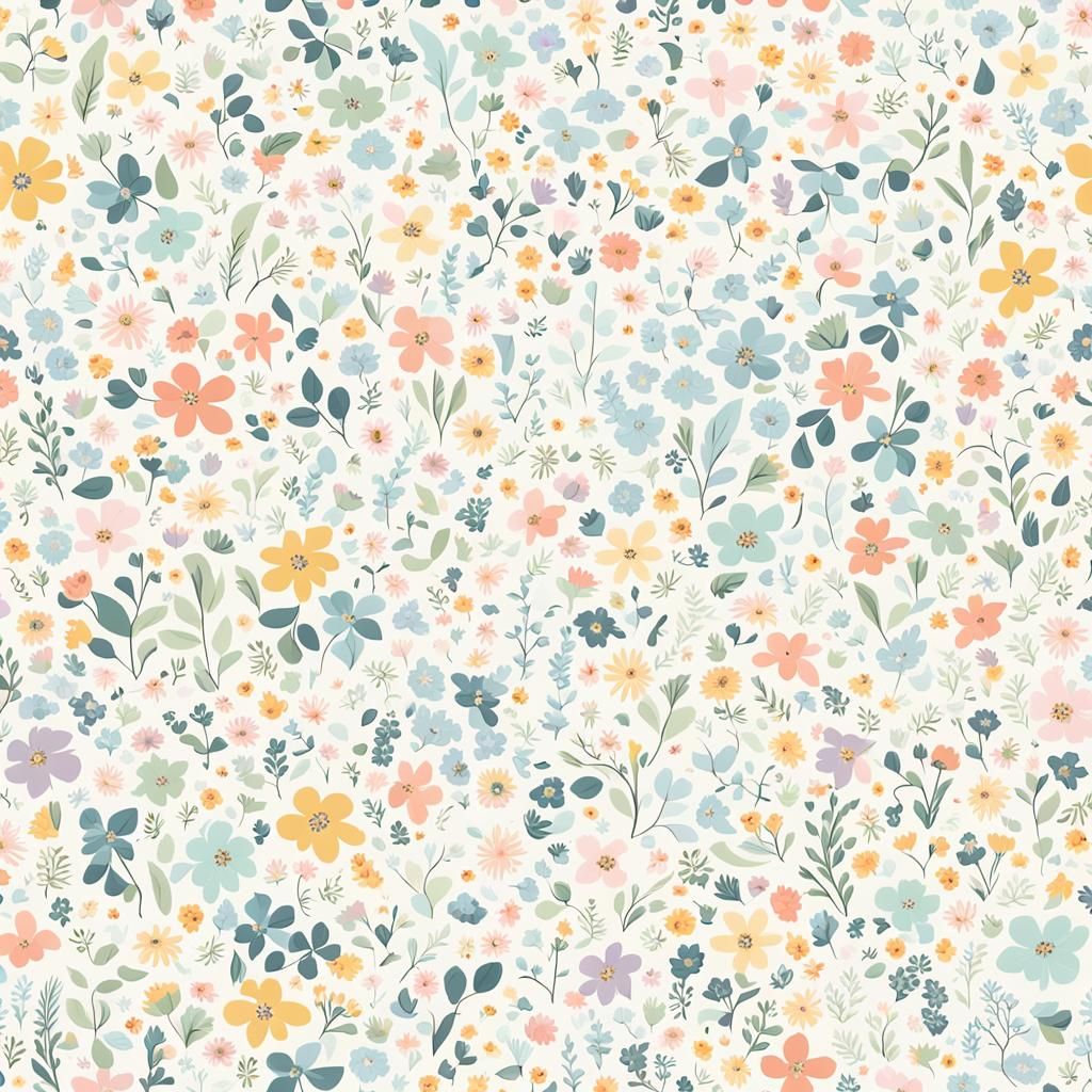 Seamless Pastel Floral Pattern Design
