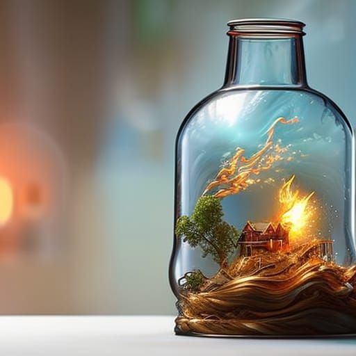 Tornado in a Bottle: Detailed Digital Art