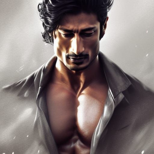Vidyut Jammwal Portrait in Hyperdetailed Unreal Engine Style
