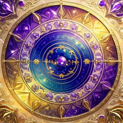 Radiant Golden Scroll with Rainbow Light Effects