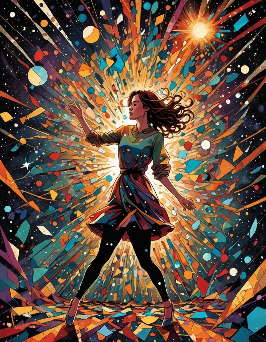 Abstract Broken Light Dances Across the Universe