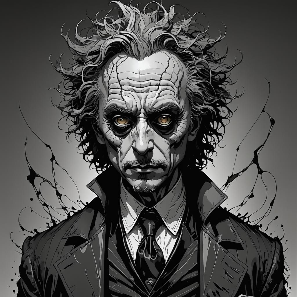 Crystalline Detective vs. Monster in Burton Style