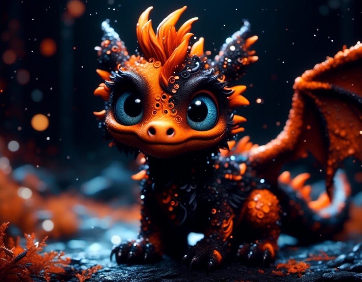 Adorable Pixar Dragon Portrait in 3D Digital Style