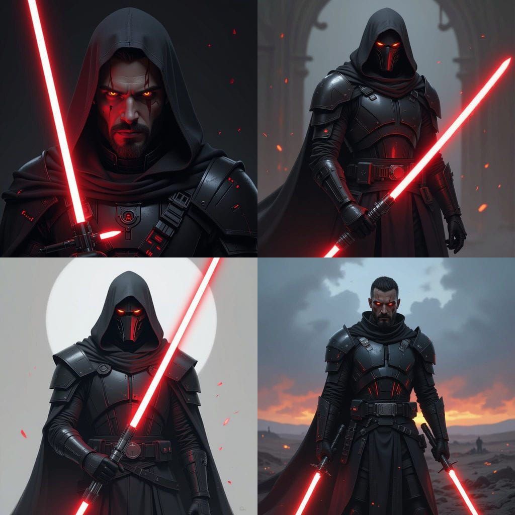 Darth Varyn Sith Warrior With Crimson Double Lightsaber