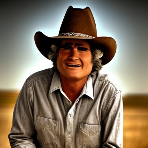 Hyperrealistic Portrait of Man in Cowboy Hat