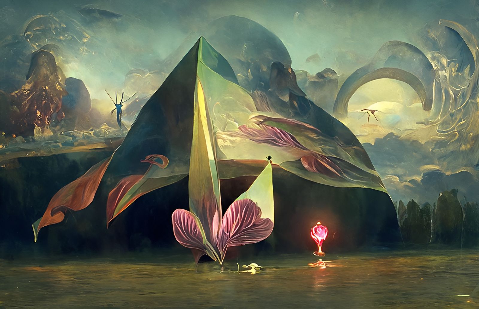 Symbolic Surrealism in Detailed Digital Illustration