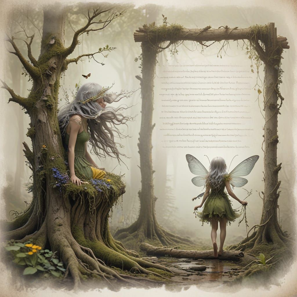 Fairy Girl's Enchanted Forest Tale Illustration