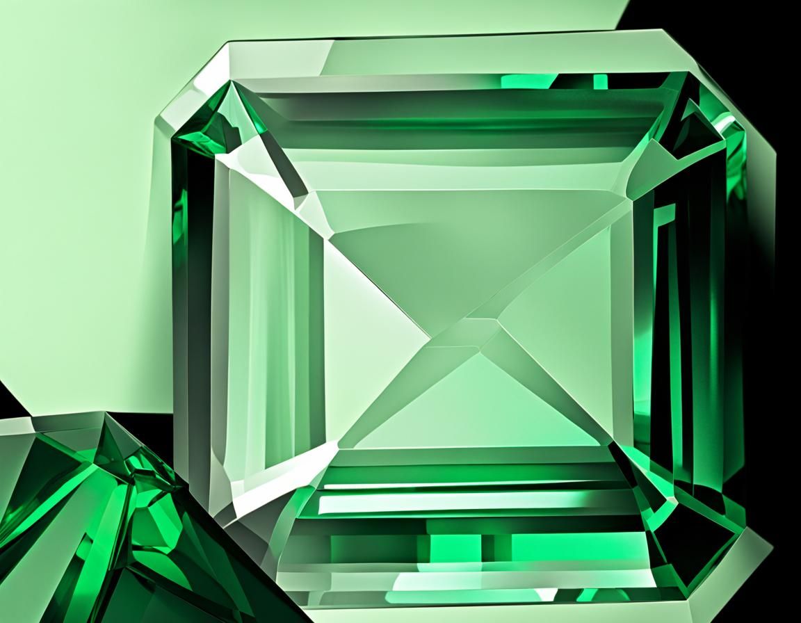 Emerald Green Gem Pattern with Sharp Emerald Cuts